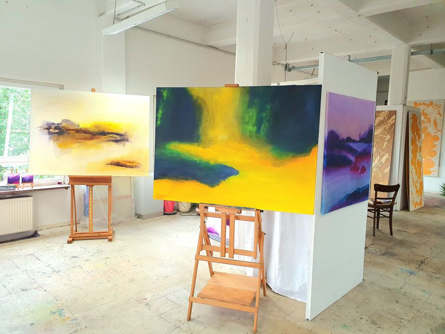 Im Atelier Kunstflirt Birgitta Schmitt